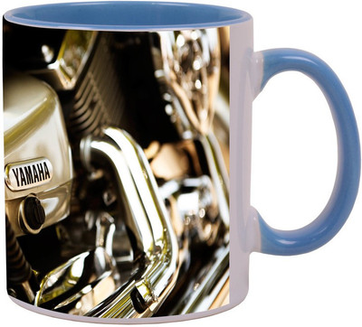 

Arkist yamaha motorcycle engine Blue Ceramic Mug(340 ml), Multicolor