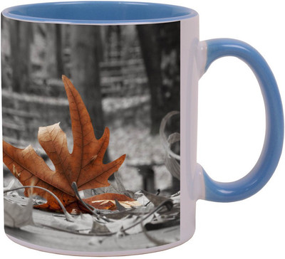 

Arkist plane leaf Blue Ceramic Mug(340 ml), Multicolor