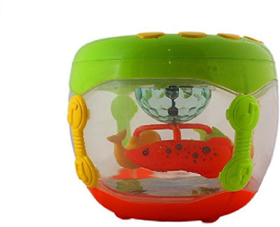 

GREEN FROG MUSIC FLASH DRUM ROTATING LAMP LIGHT WITH MUSICAL INSTRUMENT SOUNDS(Multicolor)