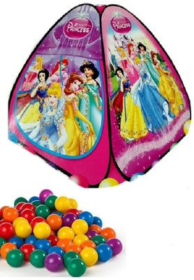 

HALO NATION Play Tent House Pretty Princess with Ball Pool Pop-Up For Kids Toy Picnic Hut, 20 Balls Included