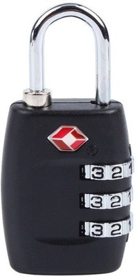 DOCOSS TSA Approved 3 Digit USA luggage Bag Number Padlock For Travelling International Safety Lock(Black) available at flipkart for Rs.369
