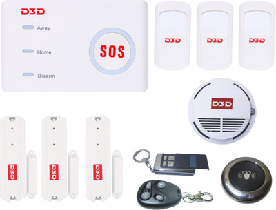 

D3D D10 Wi-Fi/GSM Security/Burglar Alarm system Complete Package(3 PIR Sensor, 3 Door Sensor and 1 Doorbell , 1 Fire Sensor, 2 FOB Remote) Wireless Sensor Security System