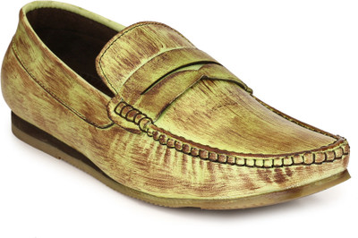 

Peponi Green Genuine Leather Casual Loafers Casuals For Men(Green