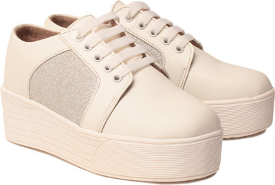 Klaur Melbourne Sneakers For Women(Beige, Silver, White