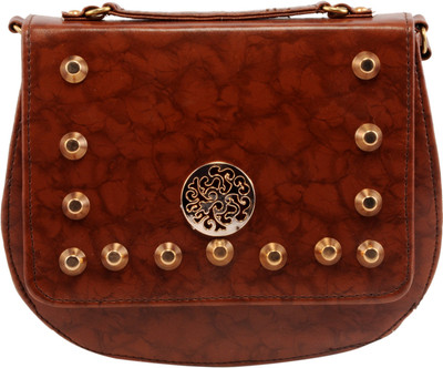 

PAGWIN Women Casual Brown PU Sling Bag