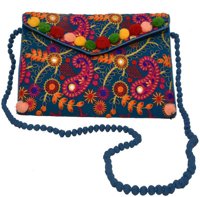 

AHC Girls Casual Blue Velvet Sling Bag