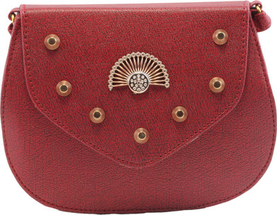 

PAGWIN Women Casual Maroon PU Sling Bag