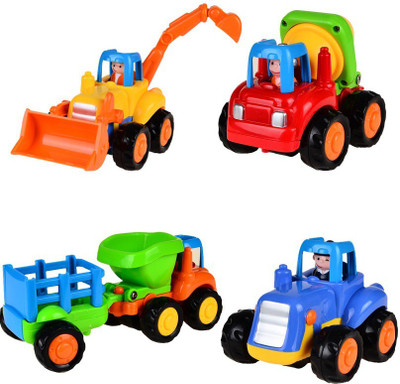 

GREEN FROG UNBREAKABLE CONSTRUCTION AUTOMOBILE TOY SET, MULTI COLOR (PACK OF 4)(Multicolor)