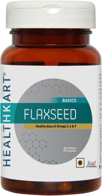 

Healthkart Flaxseed, Rich source of Omega 3,6,9 for heart, Joint, Digestive health, 90 capsules(90 No)