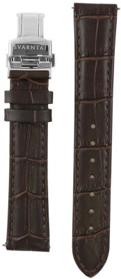 Svarntai Svarntai Women's Silver Granville Strap 18 mm Genuine Italian Leather With Deployment Clasp Watch Strap(Coffee Brown)   Watches  (Svarntai)