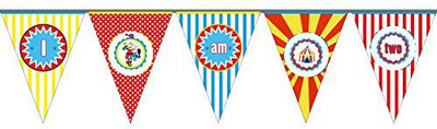 

PARTY PROPZ CIRCUS BIRTHDAY DECORATION/ AGE BUNTING TWO SET OF 1/ CARNIVAL PARTY SUPPLIES Banner(7 ft, Pack of 1)