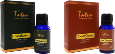 Tatva 100% Pure Essential Oil- COMBO (Eucalyptus 15ml & Sweet Orange 15ml)(30 ml)