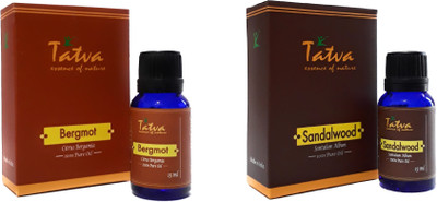 

Tatva 100% Pure Essential Oil- COMBO (Bergamot 15ml & Sandalwood 15ml)(30 ml)