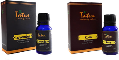 

Tatva 100% Pure Essential Oil- COMBO (Lavender 15ml & Rose 15ml)(30 ml)
