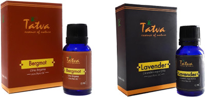 Tatva 100% Pure Essential Oil- COMBO (Bergamot 15ml & Lavender 15ml)(30 ml)
