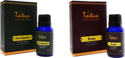 

Tatva 100% Pure Essential Oil- COMBO (Eucalyptus 15ml & Rose 15ml)(30 ml)