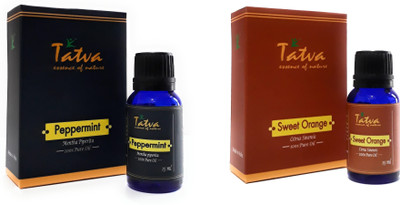 Tatva 100% Pure Essential Oil- COMBO (Peppermint 15ml & Sweet Orange 15ml)(30 ml)