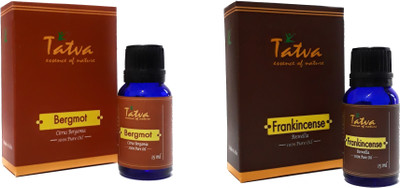 

Tatva 100% Pure Essential Oil- COMBO (Bergamot 15ml & Frankincense 15ml)(30 ml)