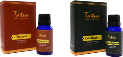

Tatva 100% Pure Essential Oil- COMBO (Bergamot 15ml & Eucalyptus 15ml)(30 ml)