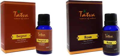

Tatva 100% Pure Essential Oil- COMBO (Bergamot 15ml & Rose 15ml)(30 ml)