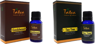 

Tatva 100% Pure Essential Oil- COMBO (Sandalwood 15ml & Tea Tree 15ml)(30 ml)