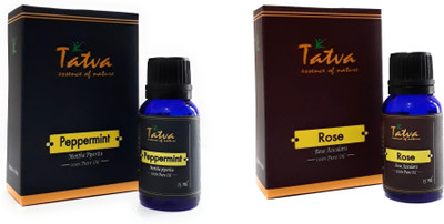 

Tatva 100% Pure Essential Oil- COMBO (Peppermint 15ml & Rose 15ml)(30 ml)