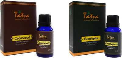 

Tatva 100% Pure Essential Oil- COMBO (Cedarwood 15ml & Eucalyptus 15ml)(30 ml)