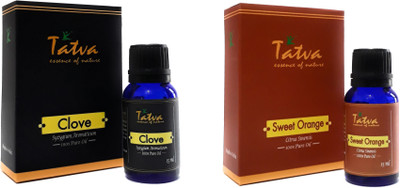 

Tatva 100% Pure Essential Oil- COMBO (Clove 15ml & Sweet Orange 15ml)(30 ml)