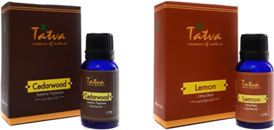 

Tatva 100% Pure Essential Oil- COMBO (Cedarwood 15ml & Lemon 15ml)(30 ml)