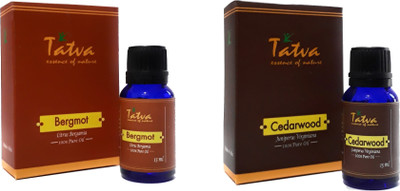

Tatva 100% Pure Essential Oil- COMBO (Bergamot 15ml & Cedarwood 15ml)(30 ml)