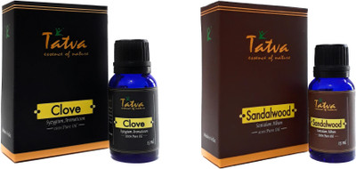 

Tatva 100% Pure Essential Oil- COMBO (Clove 15ml & Sandalwood 15ml)(30 ml)