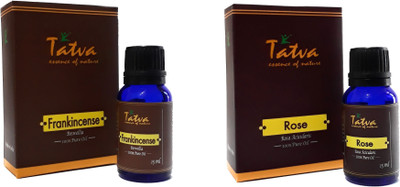 

Tatva 100% Pure Essential Oil- COMBO (Frankincense 15ml & Rose 15ml)(30 ml)