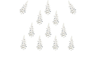 

Instabuyz Designer bindi Forehead Silver Bindis(Long bindi)