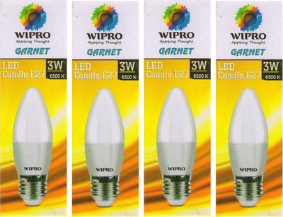 

Wipro 3 W Candle E27 LED Bulb(White, Pack of 4)