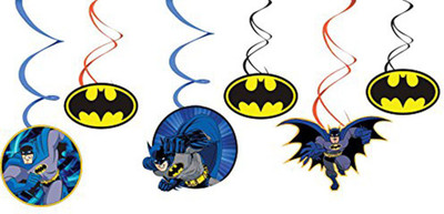 

PARTY PROPZ Multicolor BATMAN BIRTHDAY DECORATION / SWIRLS HANGING SET OF 6 / BATMAN PARTY SUPPLIES - 6 g