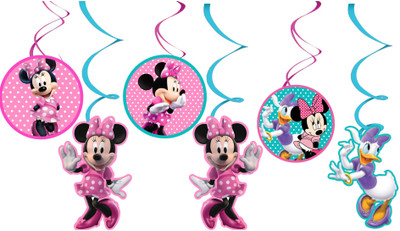 

PARTY PROPZ Multicolor MINNIE MOUSE BIRTHDAY DECORATION/SWIRL HANGING SET OF 12 PCS/MINNIE MOUSE PARTY SUPPLIES - 12 g