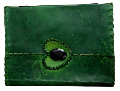 

Anshika International A5 Journal(genuine leather handmade green notebook diary, Green)