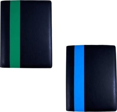 

COI leatherite black/green and black/blue conference file and folder for certificate and documents for students portfolio with zip expending file folder ( set of 2 )(Set Of 2, black/green, black/blue)
