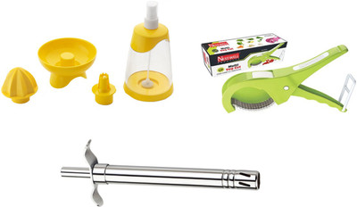 

Nestwell LEMON SQEEZER WITH MULTI VEG CUTTER WITH GAS LIGHTER Lemon Squeezer WITH Multi Veg Cutter WITH Gas Lighter Multicolor Kitchen Tool Set(Multicolor)