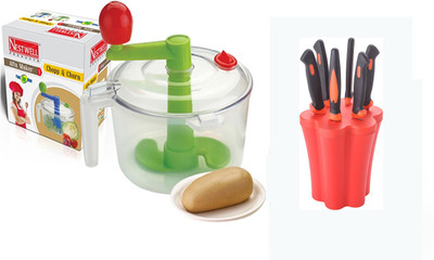 

Nestwell AATA MAKER WITH KNIFE & PEELER (STAND) AATA MAKER WITH KNIFE & PEELER (STAND) Multicolor Kitchen Tool Set(Multicolor)