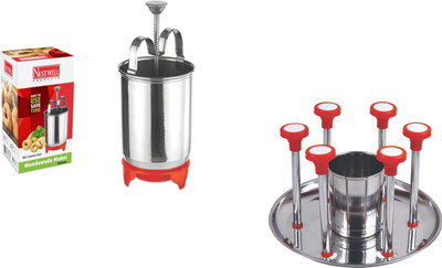 

Nestwell MENDUVADA MAKER WITH GLASS STAND Menduwada maker Silver Kitchen Tool Set(Silver)