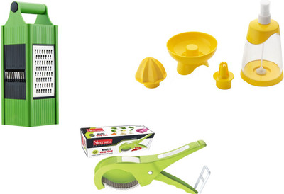 

Nestwell BOXED SLICER & GRATER WITH LEMON SQUIZER WITH MULTI VEG CUTTER Box Slicer & Grater WITH Lemon Squeezer WITH Multi Veg. Cutter Multicolor Kitchen Tool Set(Multicolor)