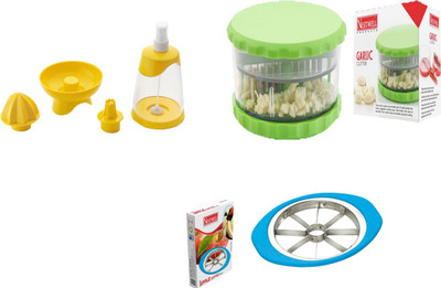 

Nestwell LEMON SQUEEZER WITH GARLIC CRUSHER WITH APPLE CUTTER LEMON SQUEEZER WITH GARLIC CRUSHER WITH APPLE CUTTER Multicolor Kitchen Tool Set(Multicolor)