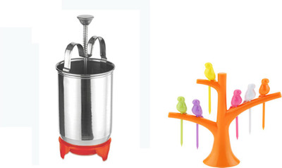 

Nestwell MENDUVADA MAKER WITH FRUIT FORK Meduwada maker WITH Fruit fork Multicolor Kitchen Tool Set(Multicolor)