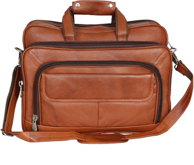 

MOZRI 16 inch Expandable Laptop Messenger Bag(Tan)