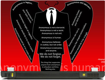 

PosterMart Anonymous Laptop Skin Type 68 - High Quality 3M Vinyl and Matt Lamination High Quality Laminated 3M Vinyl Laptop Decal 15