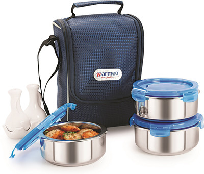 

Warmeo Insulated Lock N Warm Lunch Pack - 3 Pc 3 Containers Lunch Box(750 ml), Steel