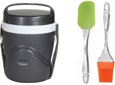 

Fable Nutri-4 Insulated Lunch Pack with Three Containers Tiffin Box Insulated Meal Box Black with brush and spatula 3 Containers Lunch Box(250 ml)