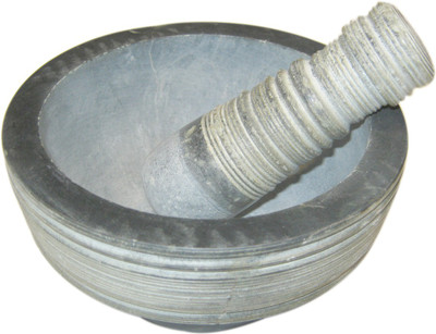 

VRS Natural Soapstone Mortar and Pestle/ Okhali Musali / Khallad Musali / Simple Mortar And Pestle / Crushing and Grinding Pestle / Masala Kutani / Masher / Spice crusher / Spice Grinder / Medicine Crusher Stoneware Masher(Grey, Pack of 1)