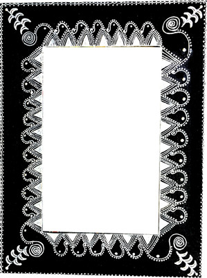 

Akanksha Arts Mandana Black Decorative Mirror(Rectangle)